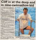 You are looking at the current UK Swimathon record holder (from Grantham Journal press cutting)