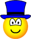 Blue top hat smiley