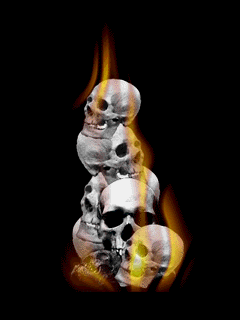 Skulls on fire animated