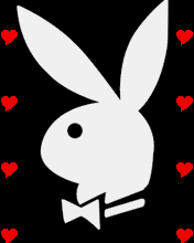 White playboy bunny red movin hearts