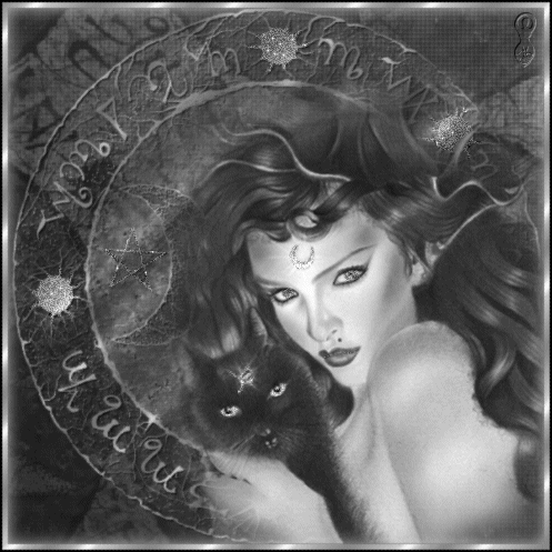 Gothic Goddess & Black Cat