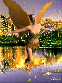 bful angel walking in water