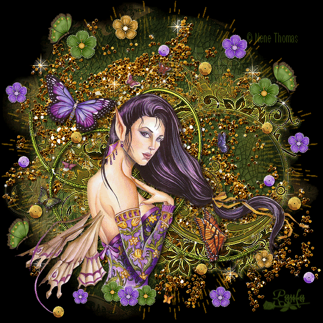colorful fairy inbetwen flowrs typ tattos