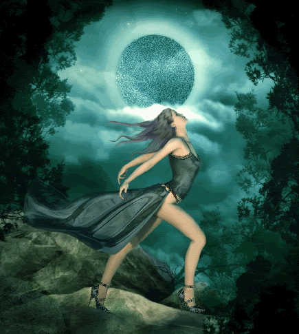 fairy in dancing poise undr moon