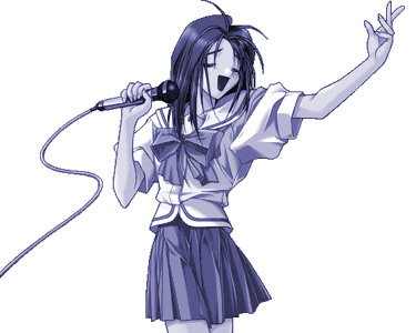 Singing Anime Girl In Blue