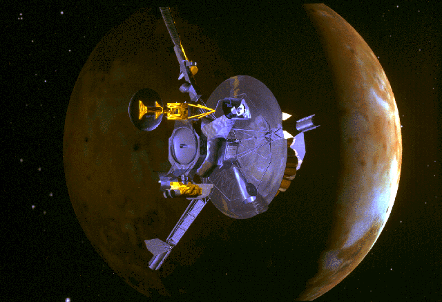 Satellite Galileo and jupiter