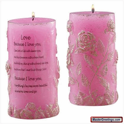 pink candles/love