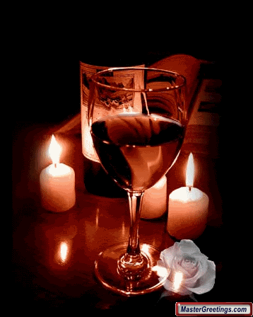 wine glass and candles