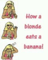 How blonde eats a banana