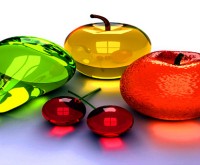 3D fruits.