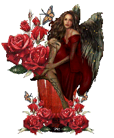 Angel In Red & Roses