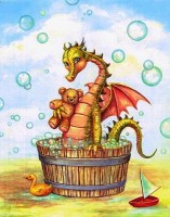 Bath Time Baby Dragon