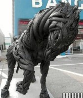 Used Tires Sculptures