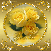 Yellow Roses In Gold