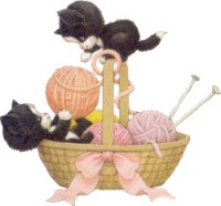 Cat Knitting Basket