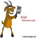 Eid mubarak with cartoon 