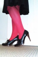 Red/pink tights and heels