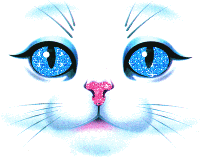 Cat Blue Glitter Eye