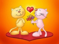 Cartoon Valentine Cats