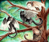 Fairy Cats In A Tree