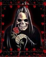Grim reaper with rose