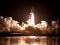 Space shuttle launching