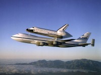 Space shuttle ferrying AT
