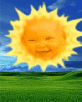 Baby face in sun.