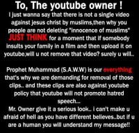 A message to Youtube Owne
