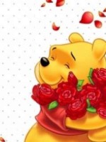 pooh wit roses