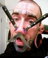 knives on his nose