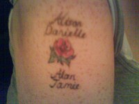 My babys names and a rose